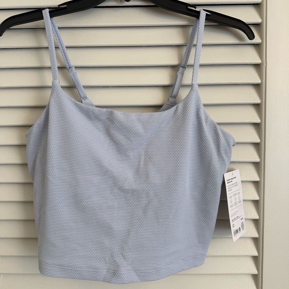 Athleta Sky Blue Textured Tankini Swim Top